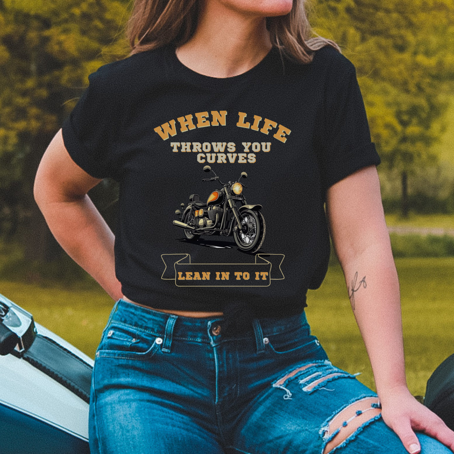 A “GIRL ON A MOTORCYCLE / VANISHING POINT TSY TEE T-SHIRT, HEATHER GR –  THE SELVEDGE YARD