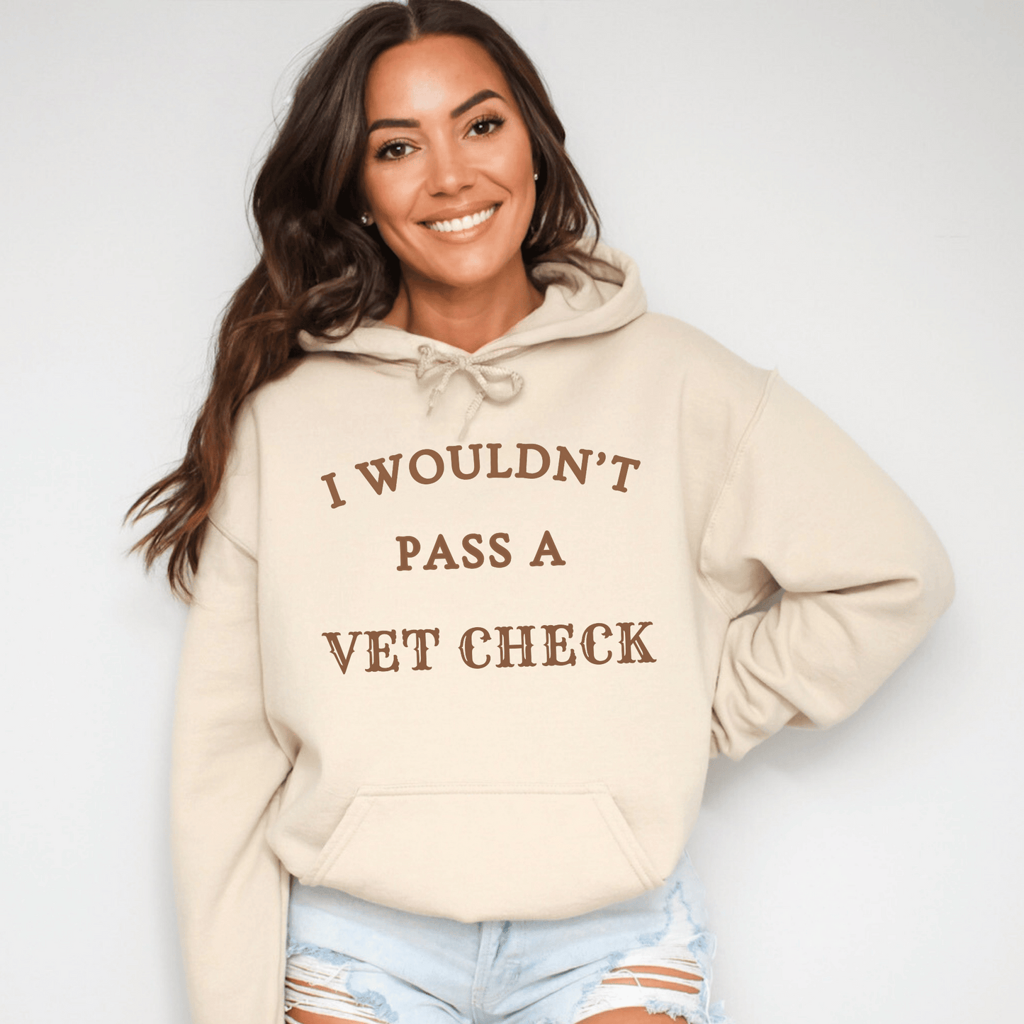 " New" Wouldn't Pass A Vet Check Hoodie Horse Girl Saying