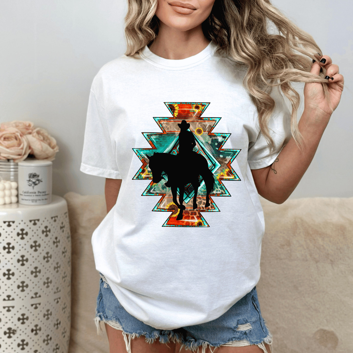 Southwestern Aztec Horse Comfort colors tee