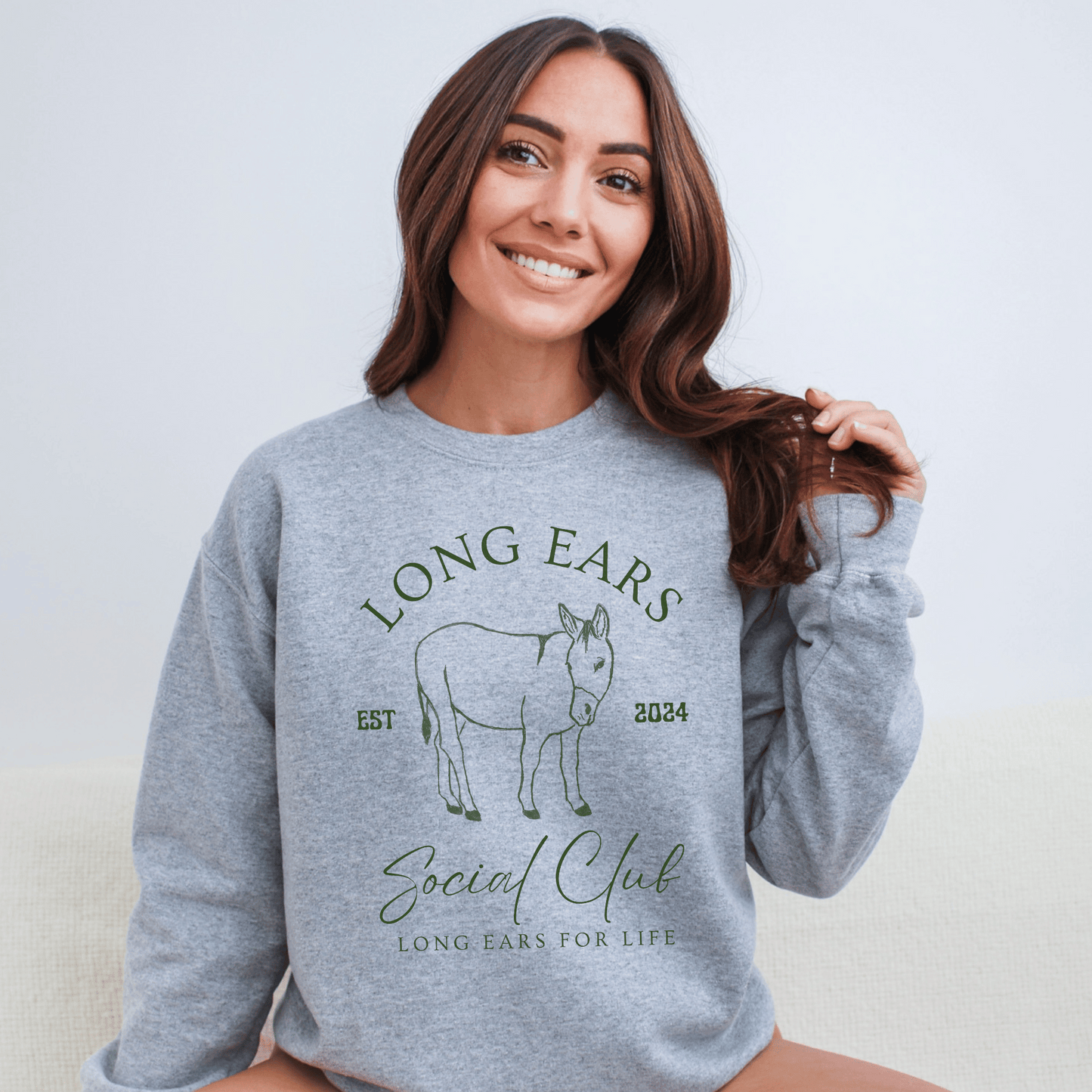 " New " Donkey Long  Ears Social Club Crew Neck Sweatshirt