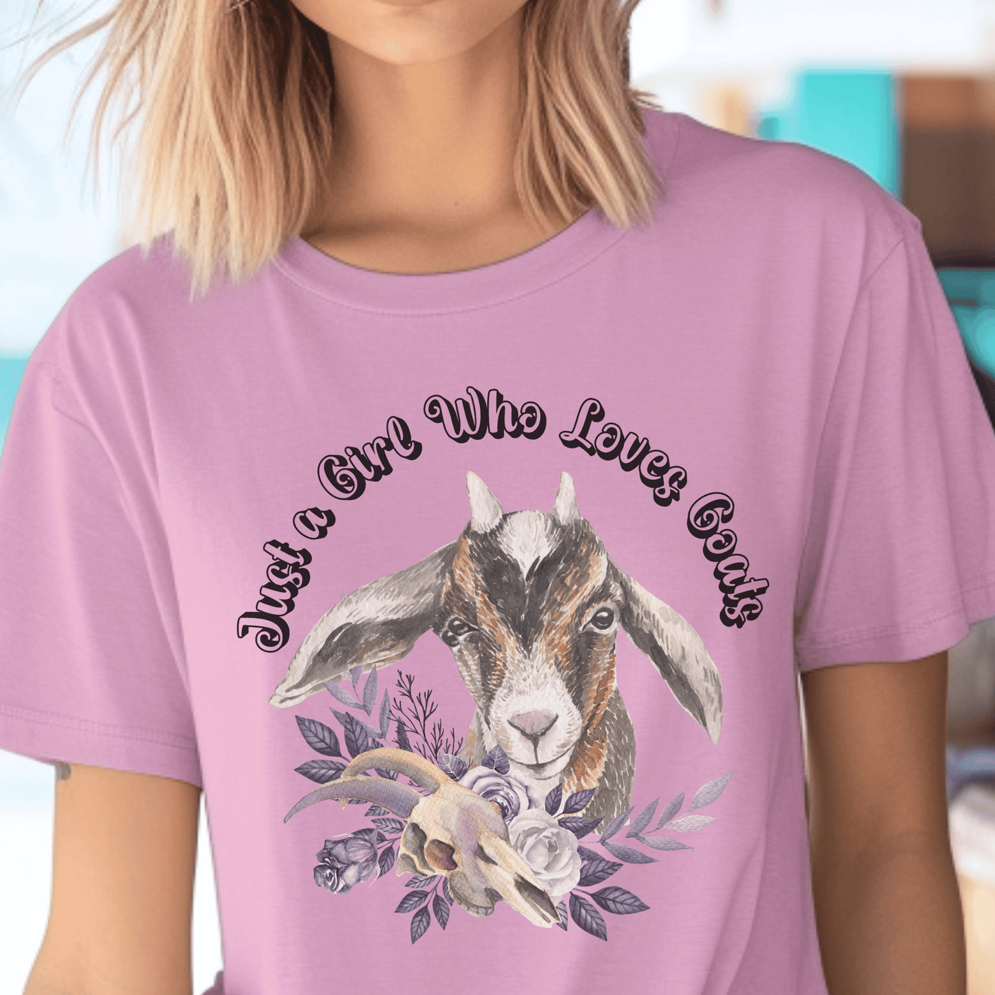 New Just a Girl Who Loves Goats Tee