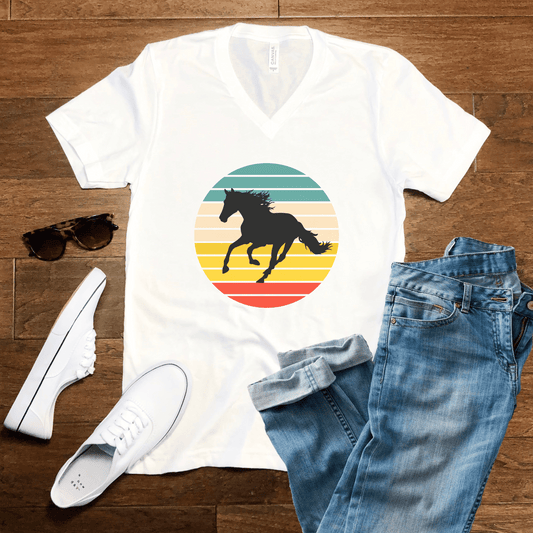 Need a cute shirt, love horses? This shirt is perfect combination of a classic vintage horse print shirt ad soft that is perfect for running errands, a country concert or a hanging out at the barn. It is sure to be a hit with that horse lover in your life, it makes a great gift