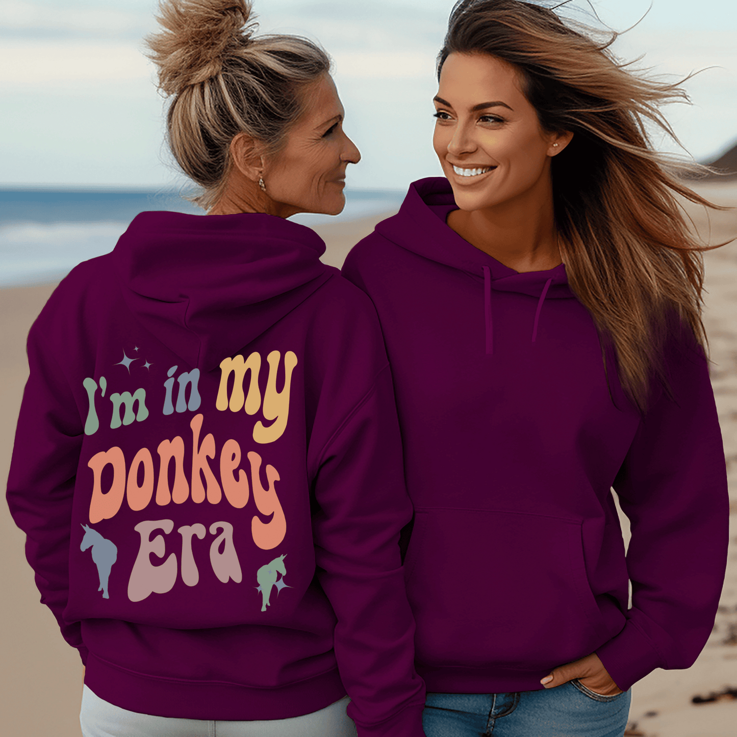 Pull Over hoodie with a cute retro design that says I'm in my Donkey era.