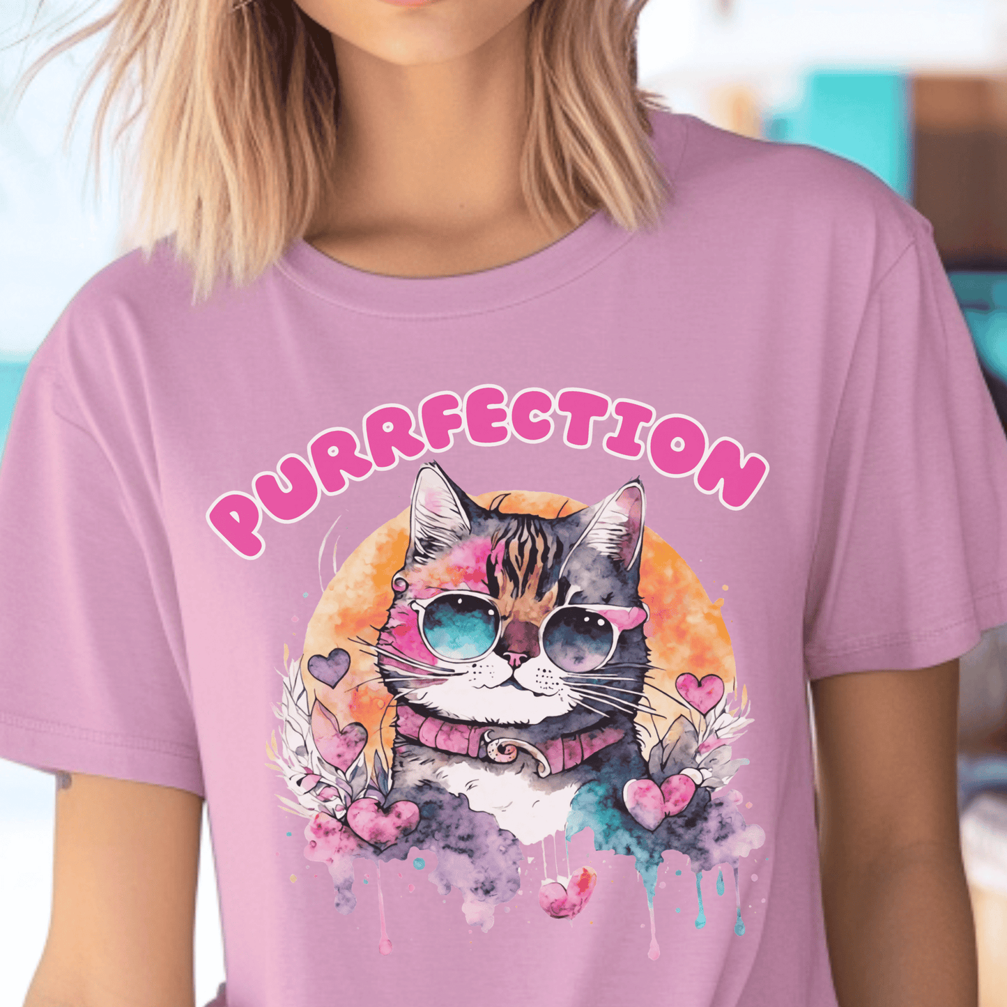 cute cat t-shirt that says Purfection is a must-have for any feline enthusiast.