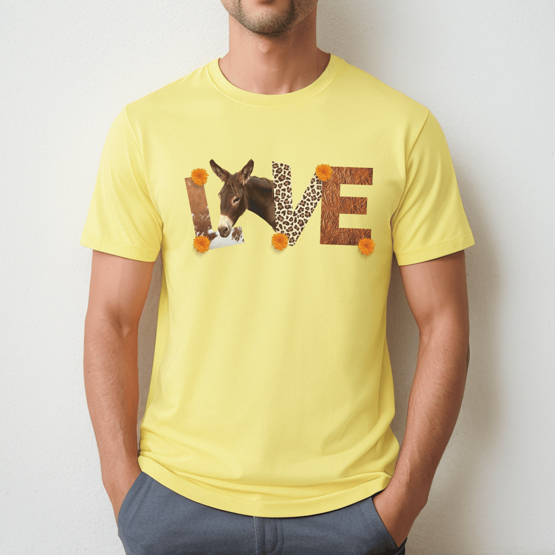 cute donkey love leather letters t-shirt is the perfect women's donkey tee for that country loving, lady&nbsp; or guy that loves a cute animal shirt.