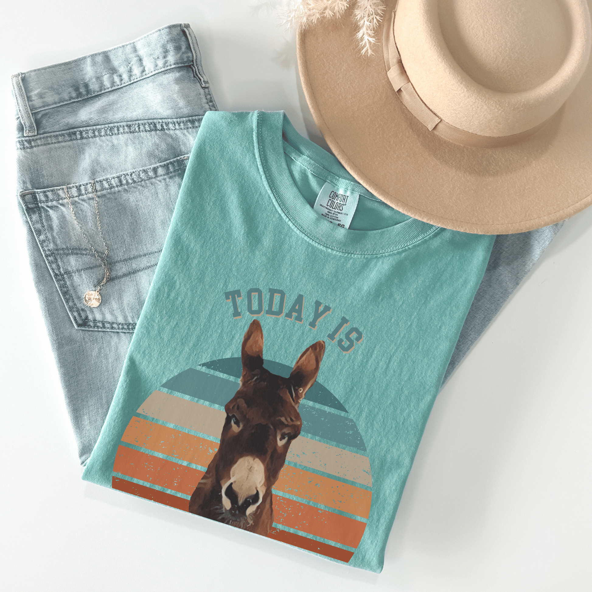 Add a touch of humor to your wardrobe with this Funny Donkey Comfort Colors tee! Made with high-quality, soft fabric, this t-shirt is as comfortable as it is stylish. Featuring a sassy Donkey saying 'Today is not the day' on the front, it's the perfect choice for those who want to make a statement.