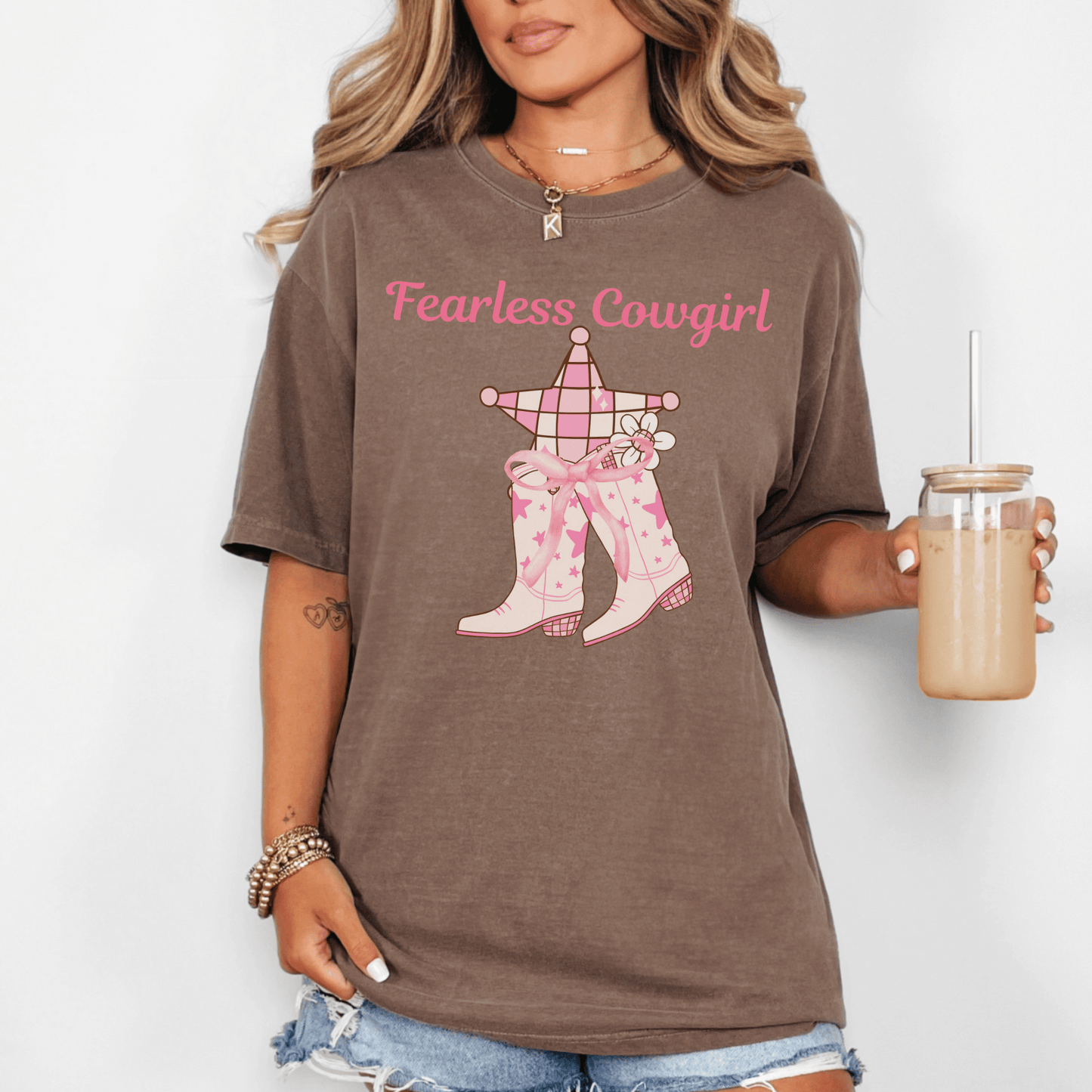 Disco Cowgirl themed design on a t-shirt.