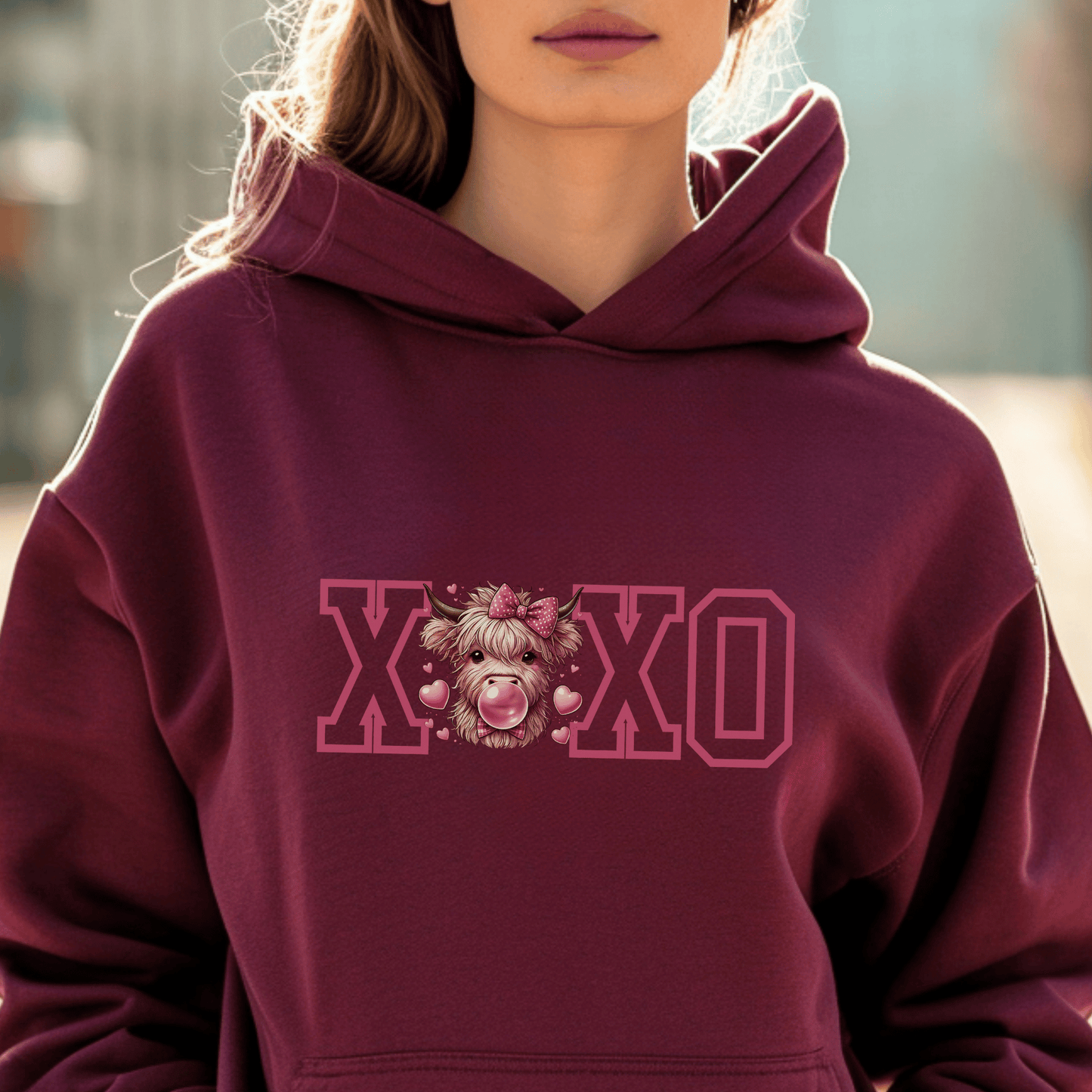 "New" Cute Cow XOXO Hooded Sweatshirt