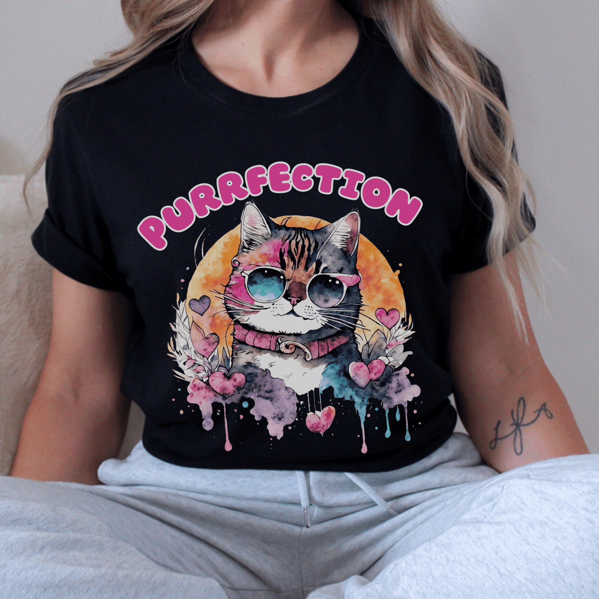 cute cat t-shirt that says Purfection is a must-have for any feline enthusiast.