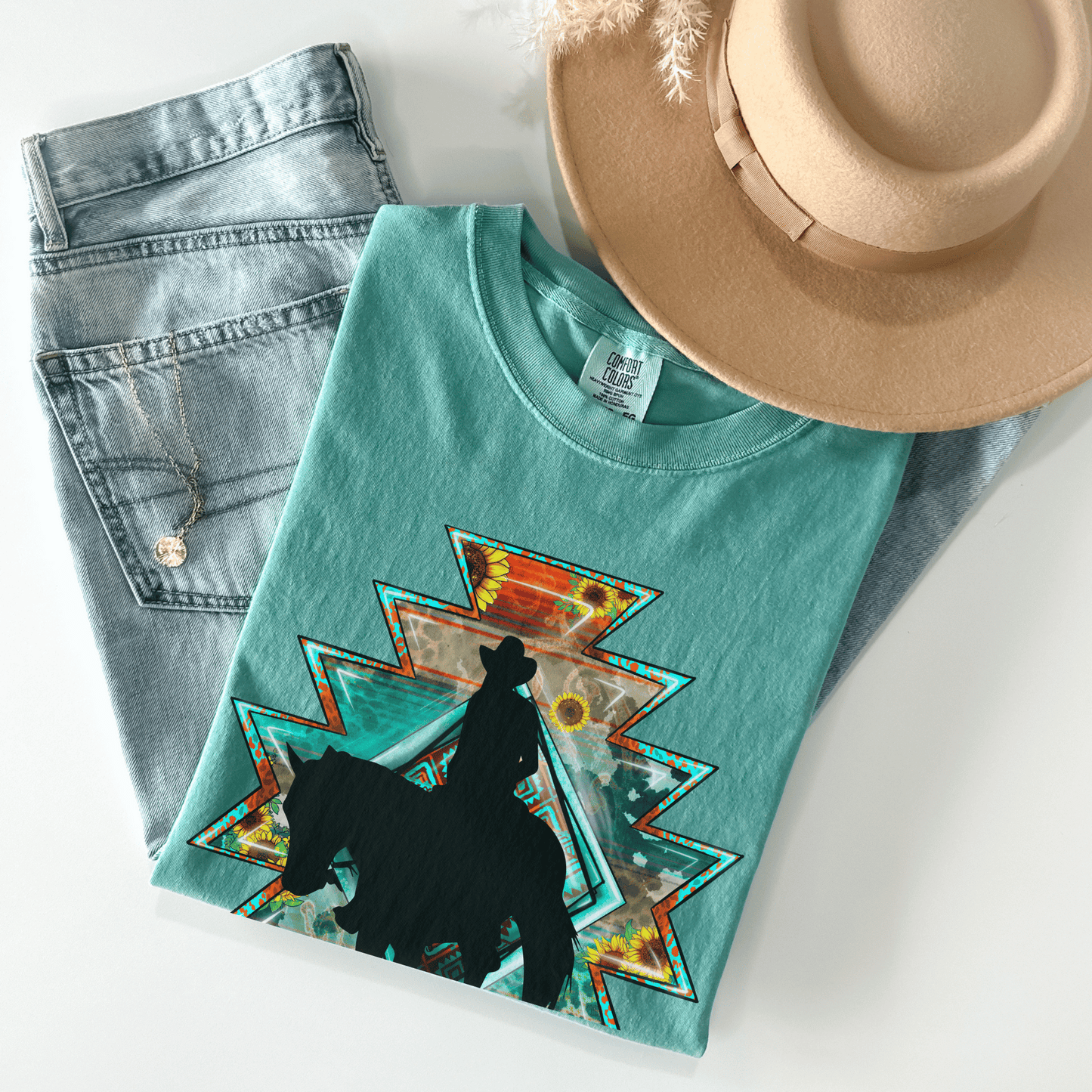 Southwestern Aztec Horse Comfort colors tee