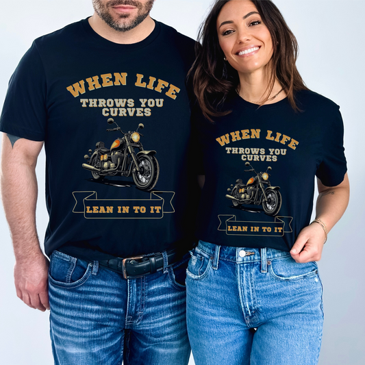 Biker-inspired Graphic Tee, perfect for both Men and Women who love to ride motorcycles! This stylish tee features a unique design that captures the essence of the biker lifestyle. With its comfortable fit and high-quality materials, this tee is perfect for everyday wear or hitting the open road. 