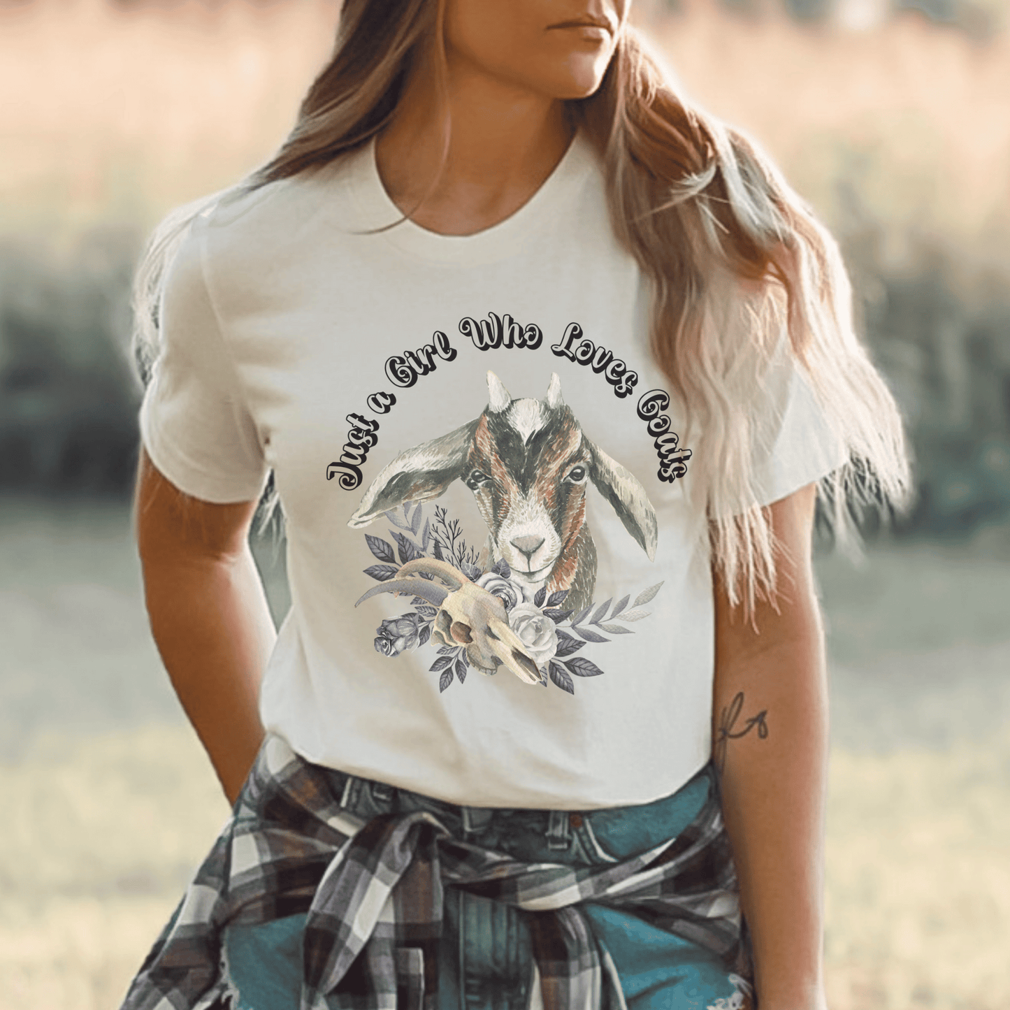 New Just a Girl Who Loves Goats Tee