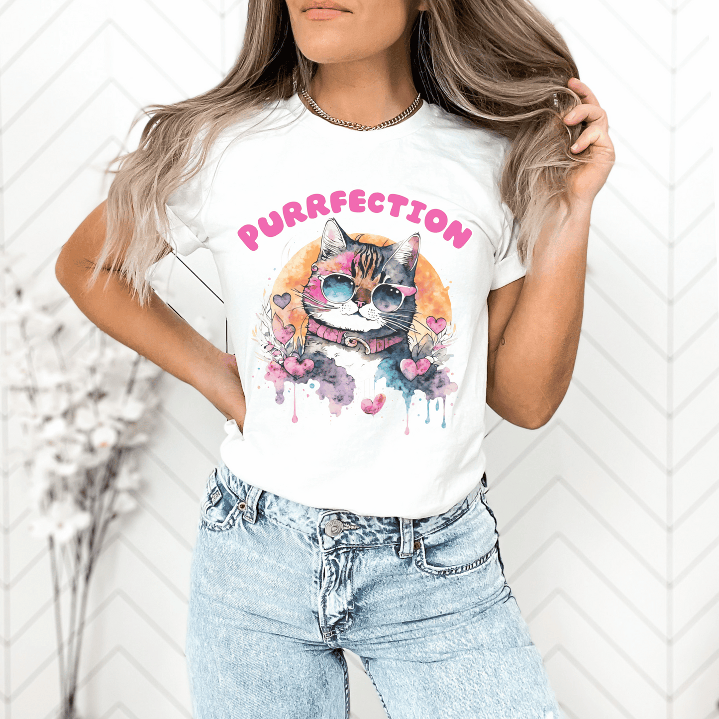 cute cat t-shirt that says Purfection is a must-have for any feline enthusiast.