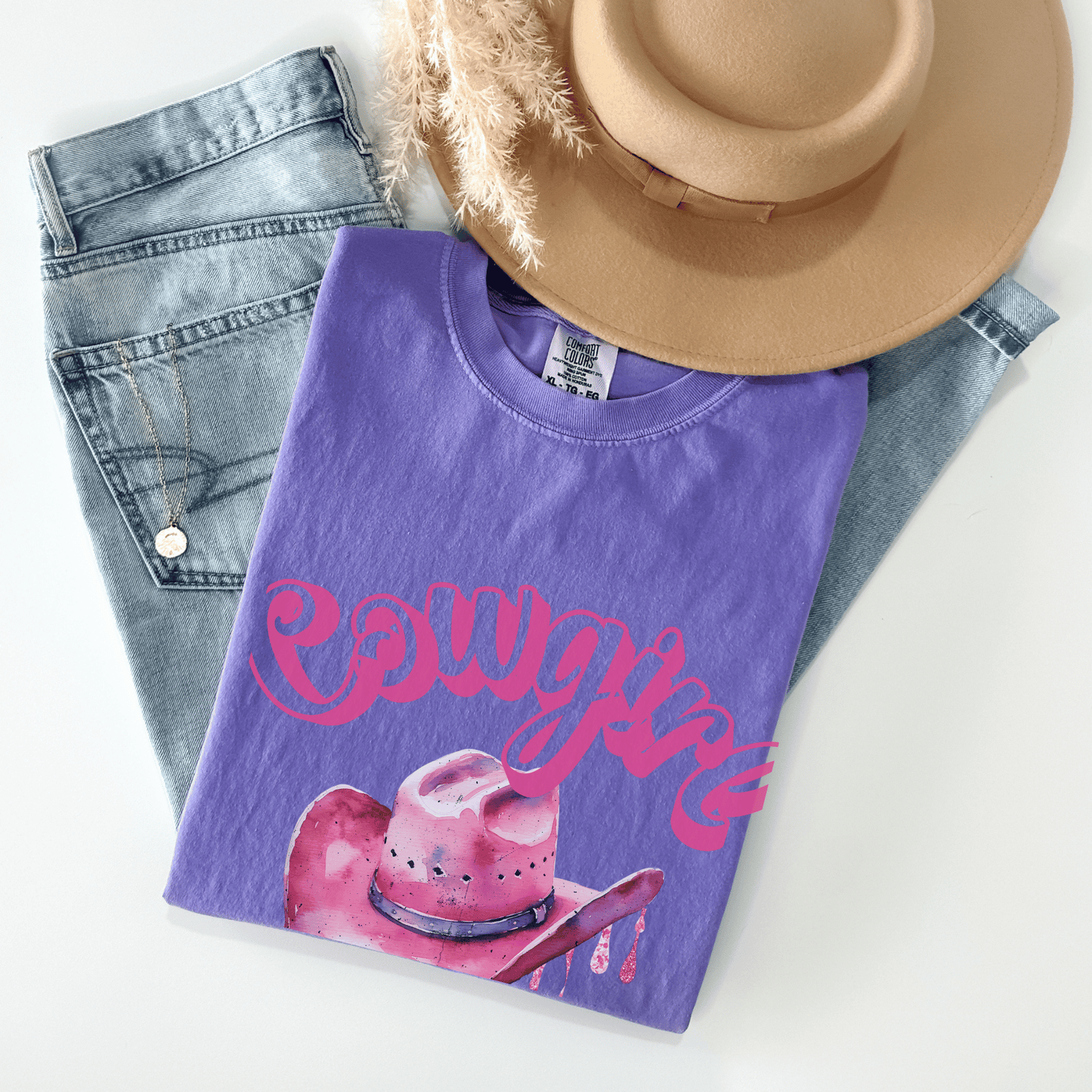 Sparkly Drip Cowgirl T-Shirt (part of lounge wear set)