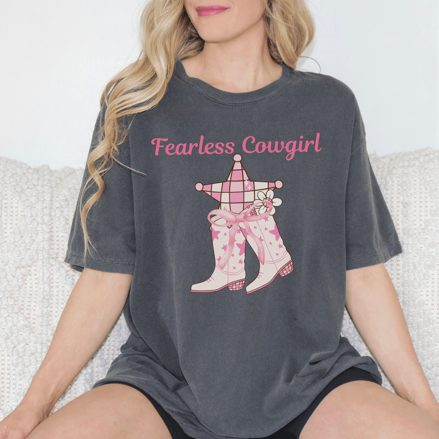 Disco Cowgirl themed design on a t-shirt.