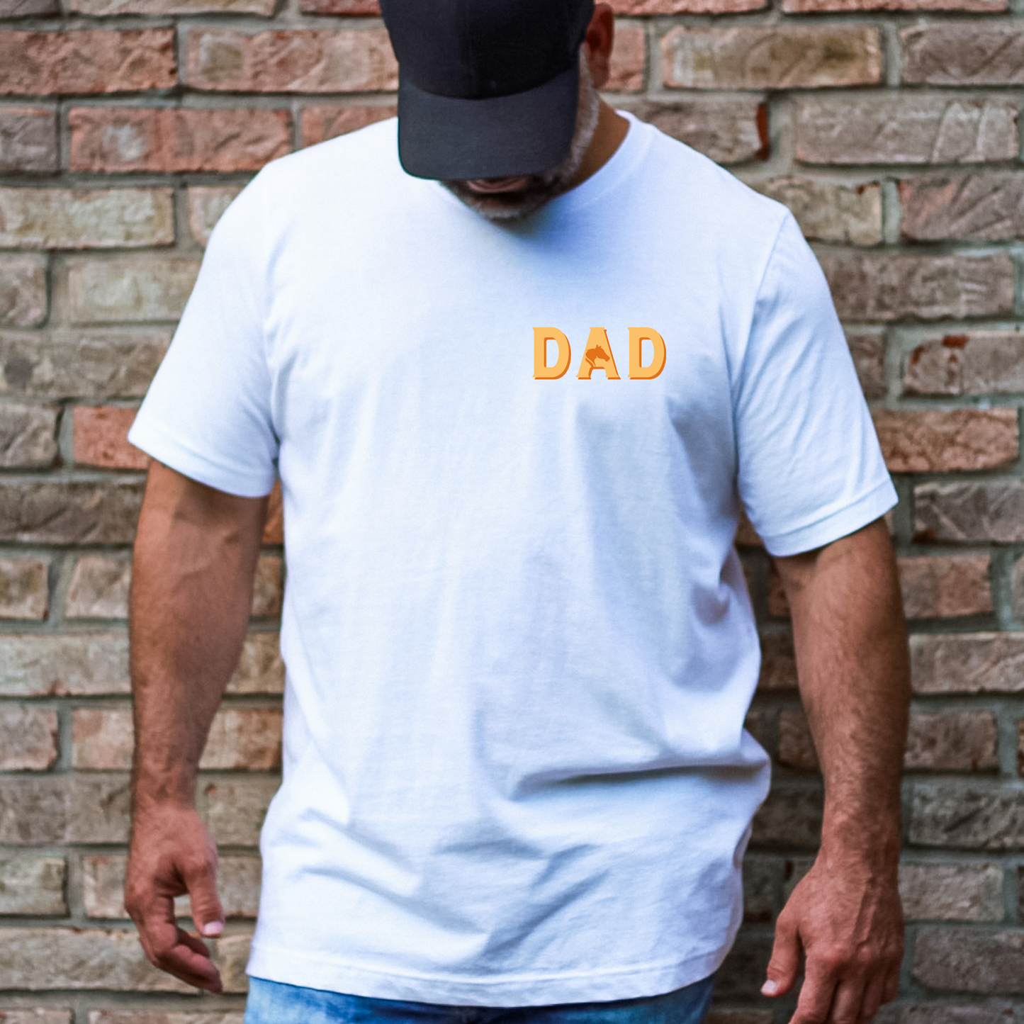 This t-shirt features the word "Dad" on the front and "Horse Girl Dad" on the back, along with the phrase "Hand Over the Money, Drive and Maintain the Rig, Fix Everything, and Be Her #1 Fan." It's a fun and playful way to show your love and support for your daughter's passion for horses.