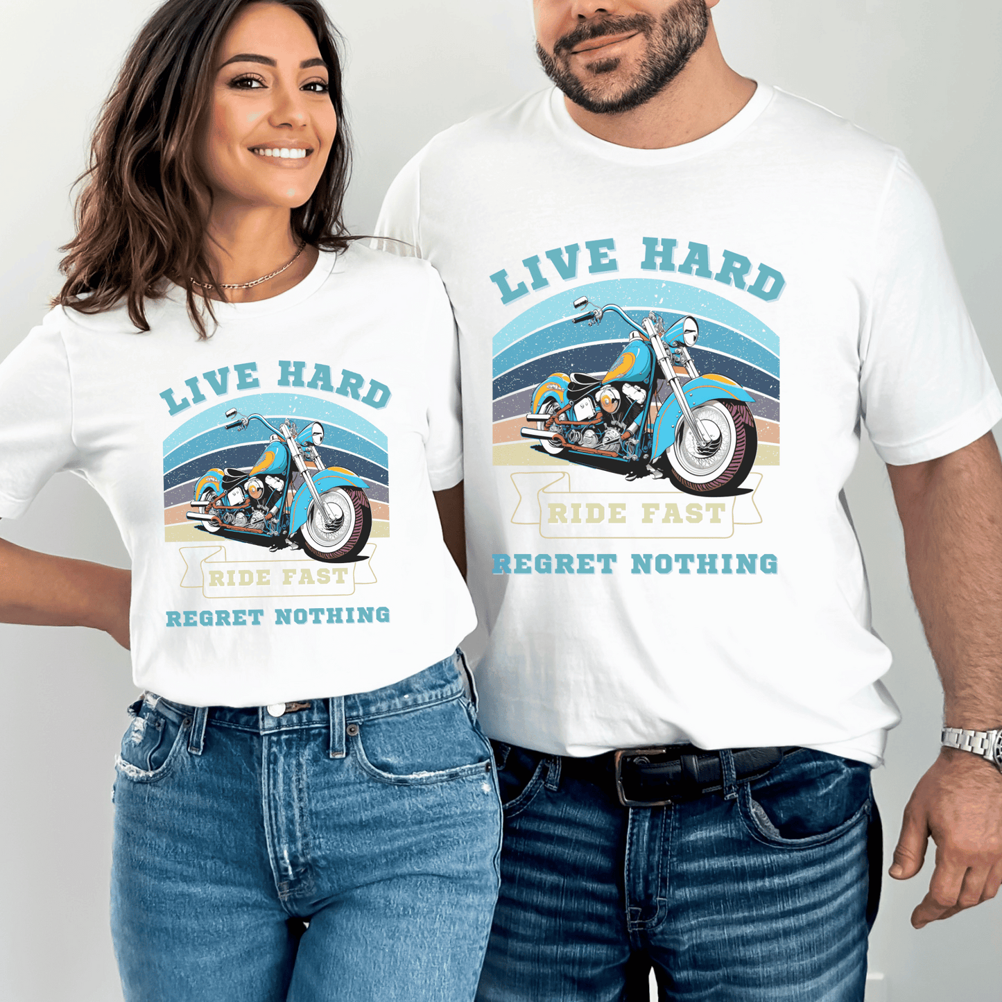 men's motorcycle tee - the ultimate biker shirt for the motorcycle rider who lives hard, rides fast, and has no regrets. This motorcycle graphic tee is the perfect addition to any biker's wardrobe, featuring a bold design that is sure to turn heads. 