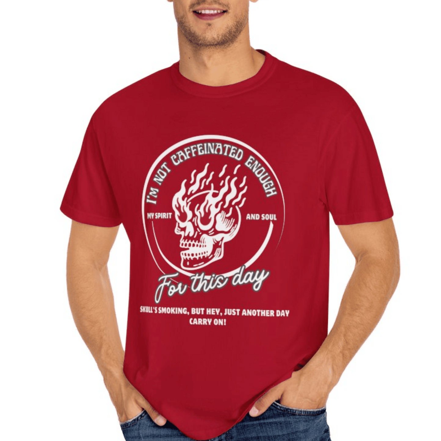 "New" Flaming Skeleton Saying T-shirt