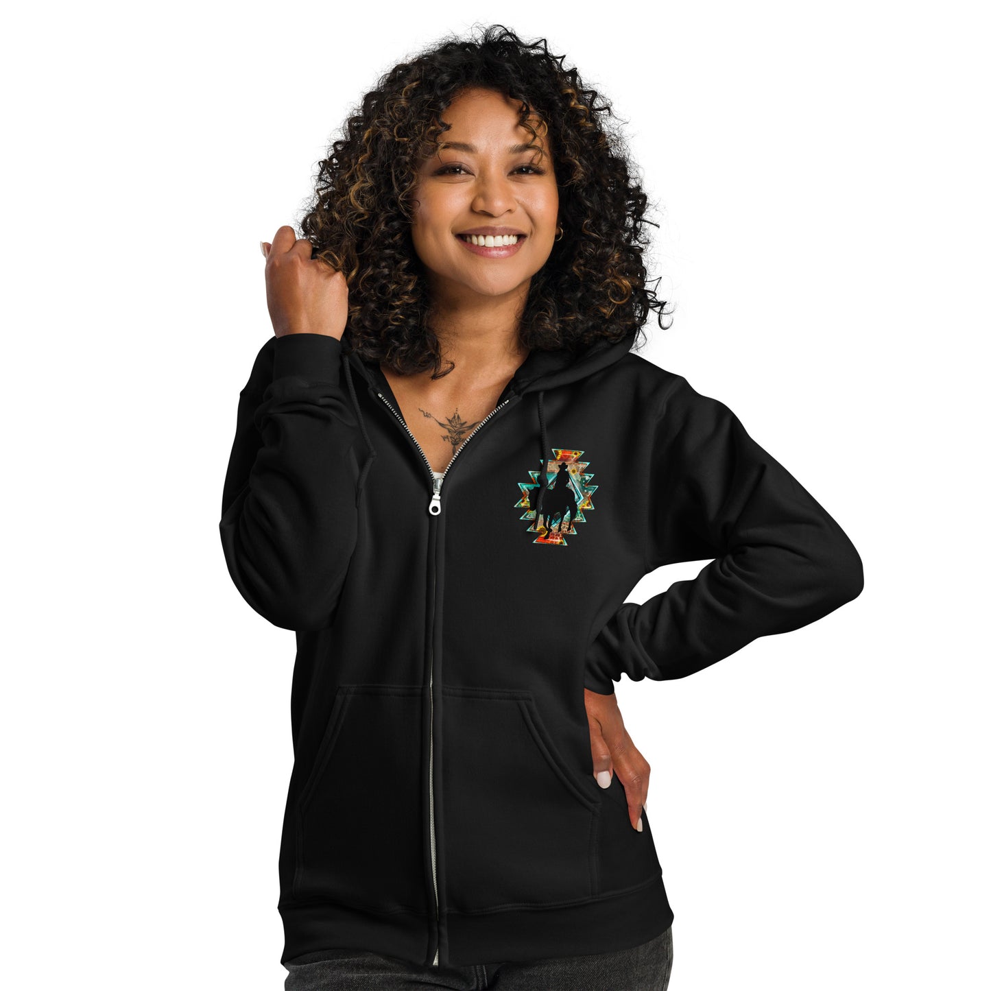 Southwestern aztec  Inspired Zip Hoodie