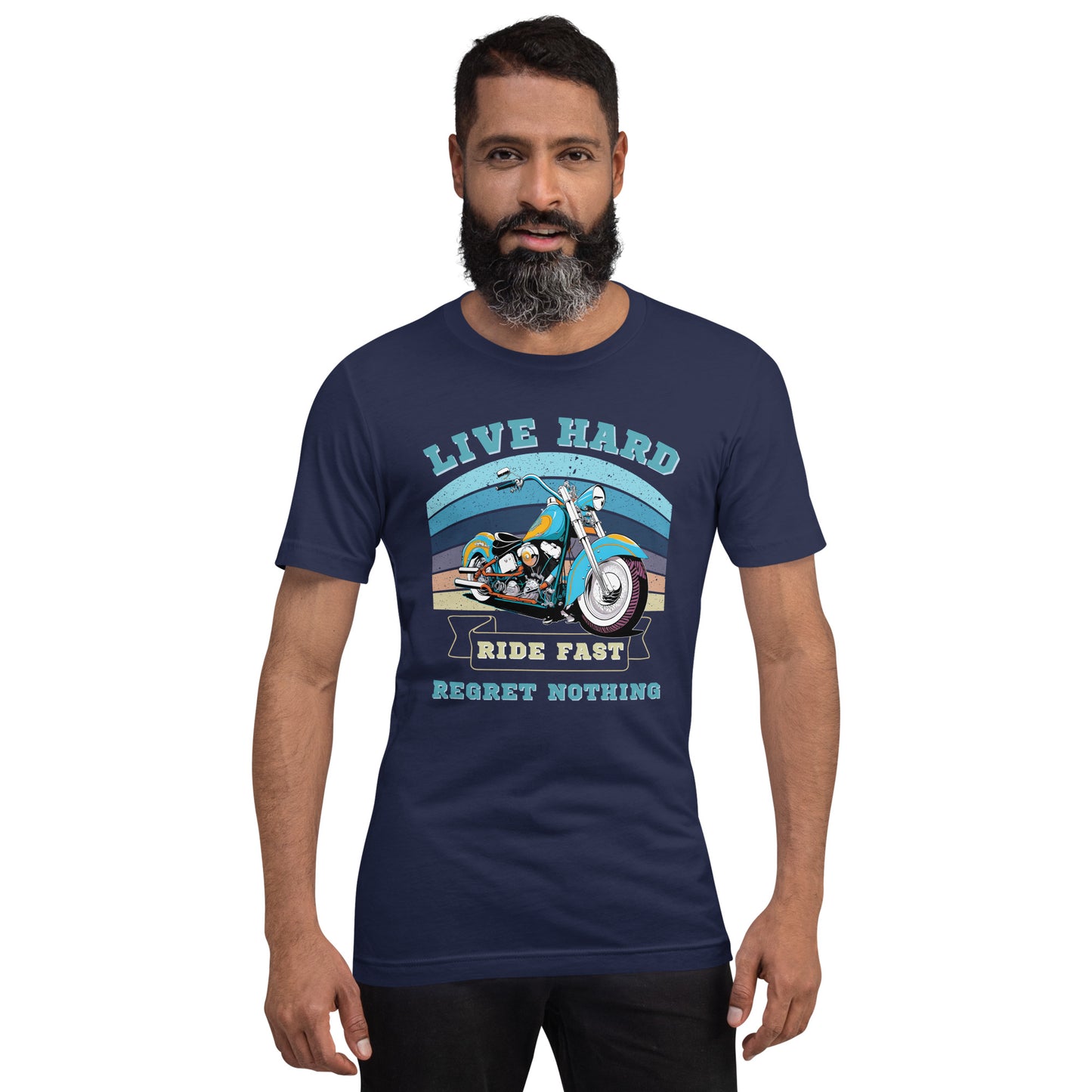 men's motorcycle tee - the ultimate biker shirt for the motorcycle rider who lives hard, rides fast, and has no regrets. This motorcycle graphic tee is the perfect addition to any biker's wardrobe, featuring a bold design that is sure to turn heads. 