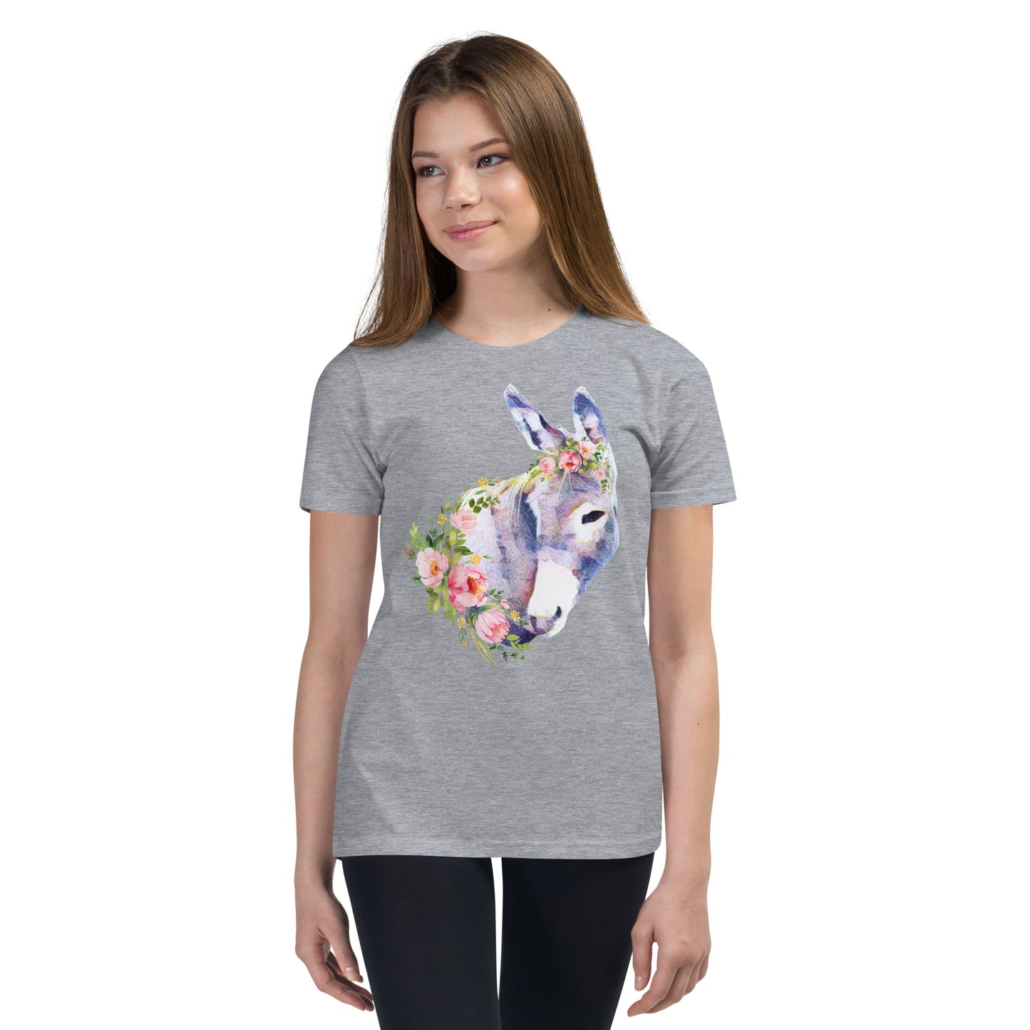 Youth Donkey and Flowers T-shirt