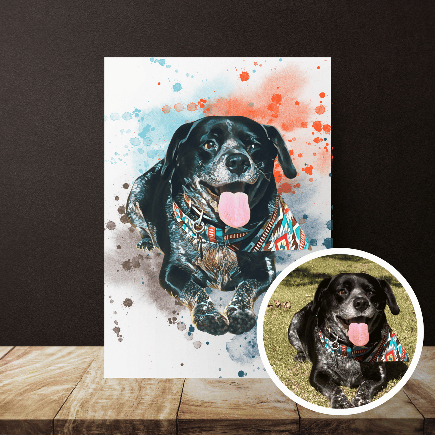 Personalized Custom Pet Portrait Canvas background 2