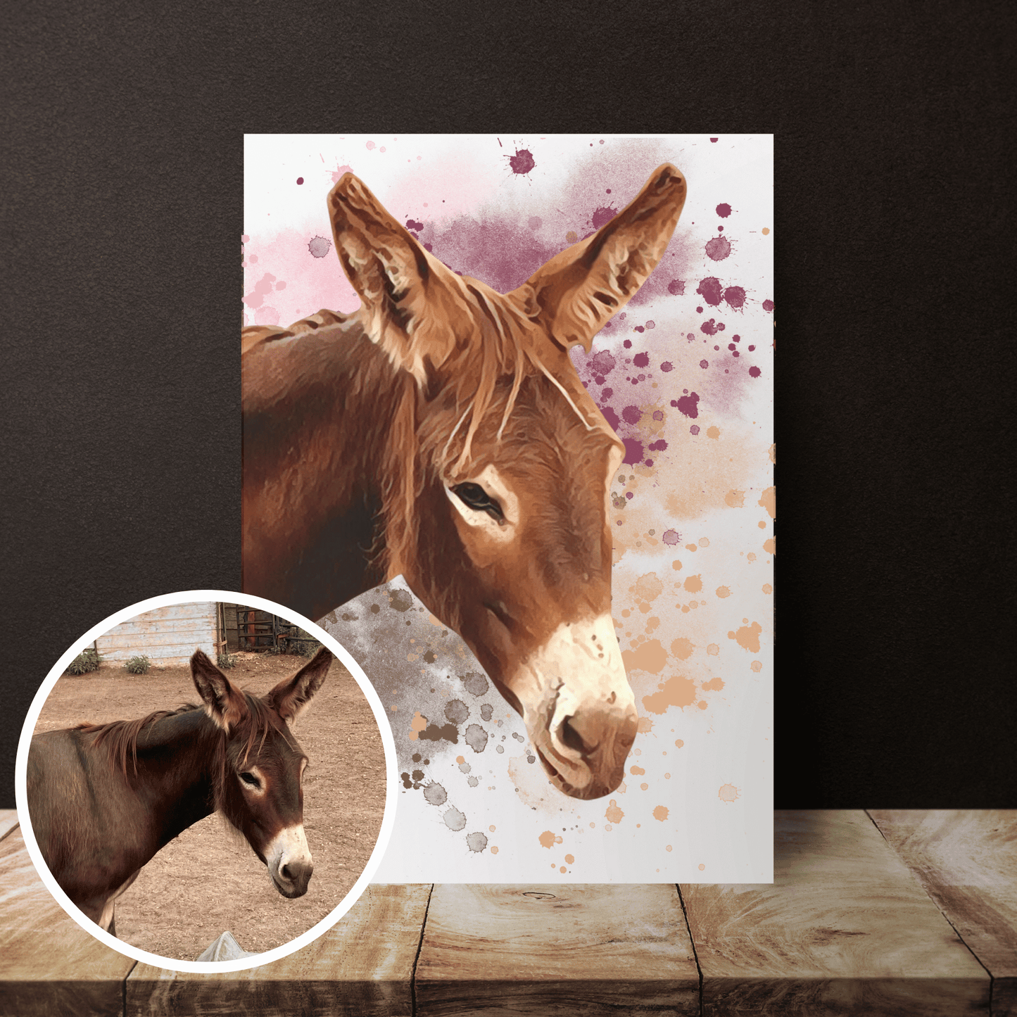 Personalized Custom Pet Portrait Canvas background 2