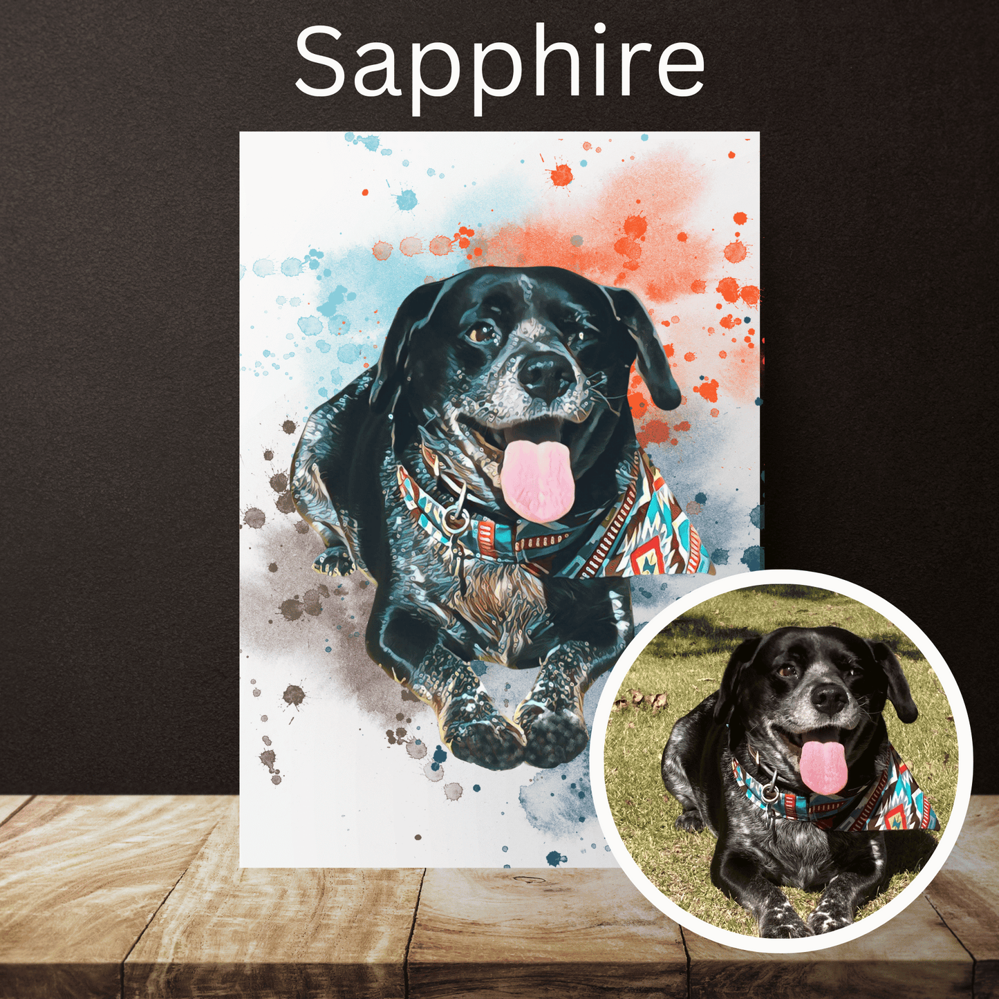 Personalized Custom Pet Portrait Canvas background 2